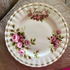 Vintage Royal Albert fine bone china June Roses pattern small plate
